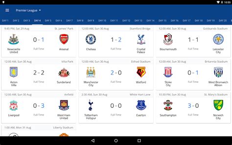epl live results and scores today